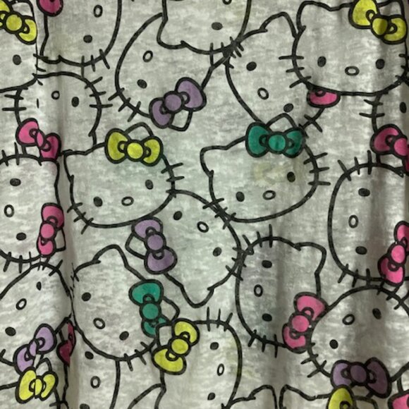 HELLO KITTY BY SANRIO KITTY GALORE 2014 HIGH-LOW SHIRT TOP COTT/POLY NWT (JR) XL - Picture 9 of 14
